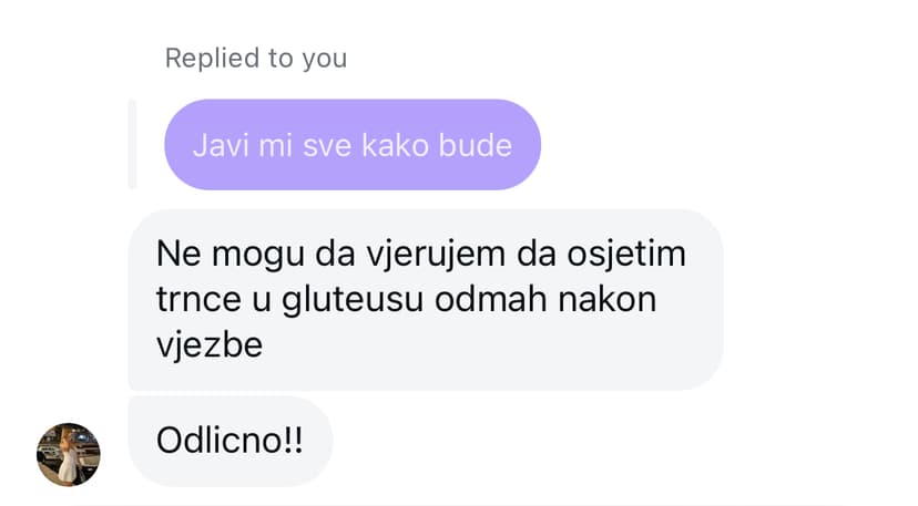 Poruka od zadovoljne klijentice