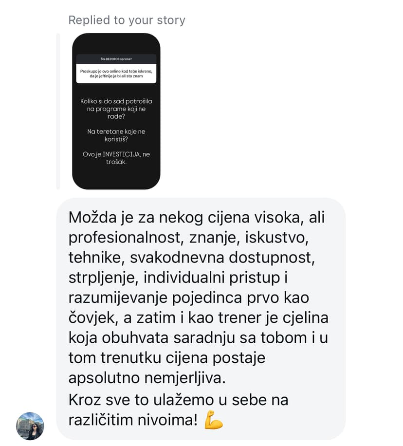 Poruka od zadovoljne klijentice